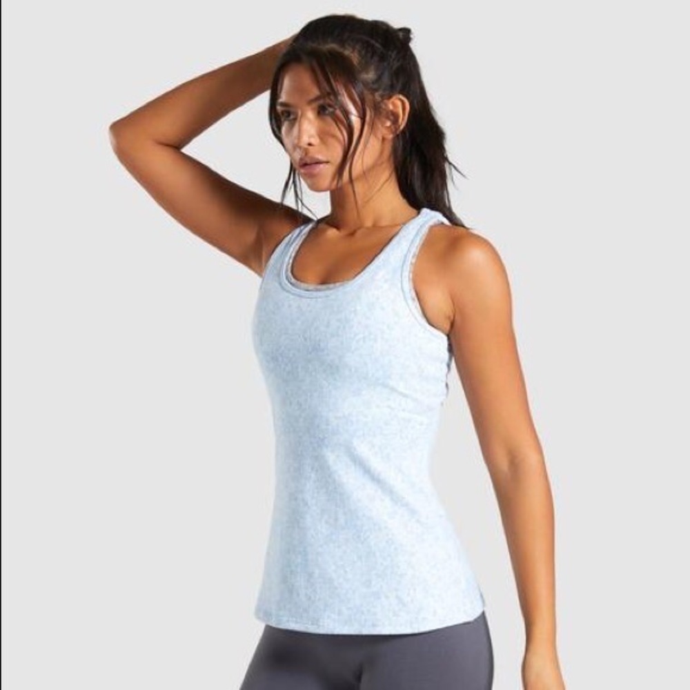 NWOT Gymshark Fleur Texture Blue Marl Tank